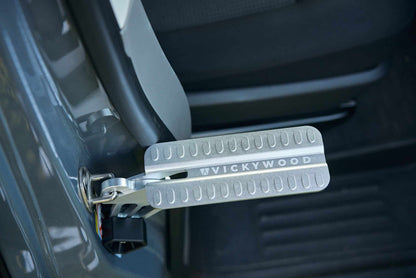 Vickywood universele autoportierstap opvouwbaar 180 kg zilver